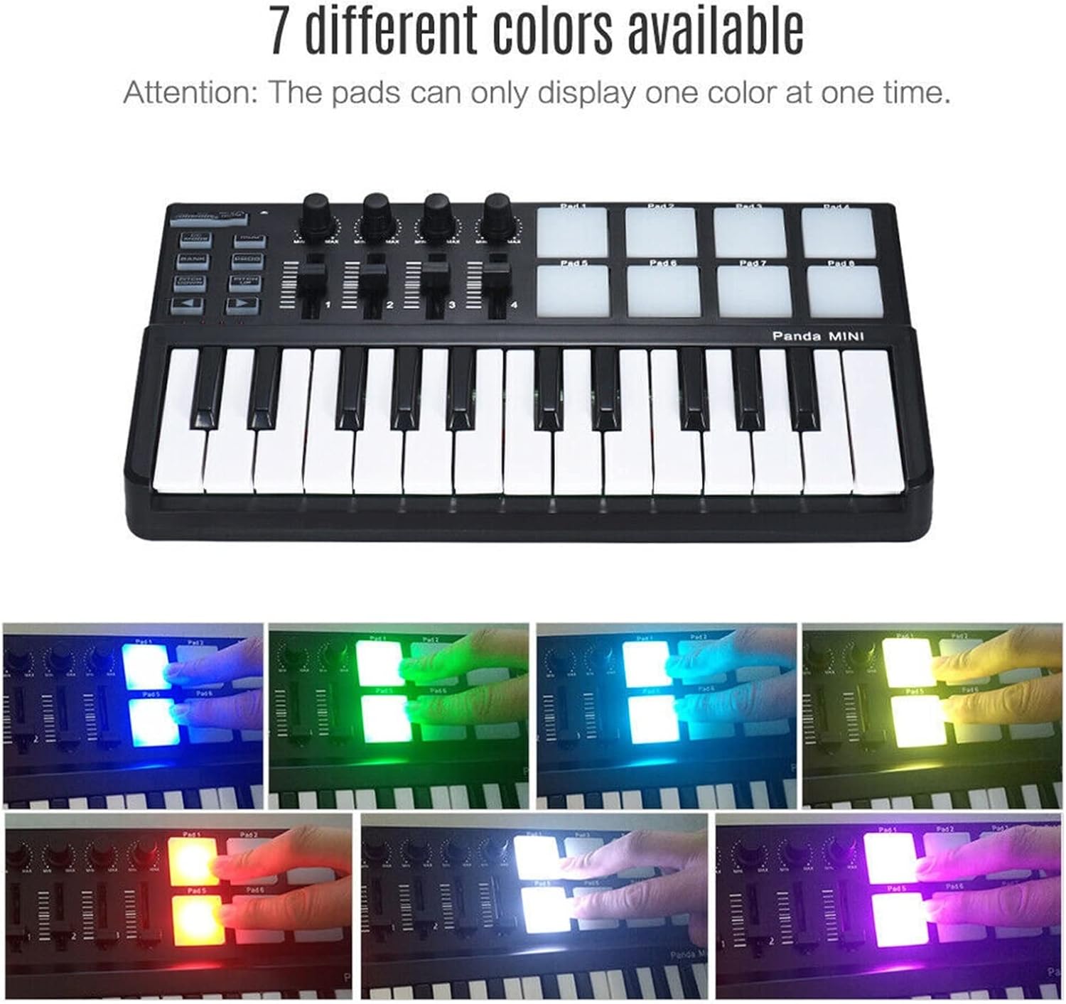 Keyboard Piano Piano USB MIDI Color Drum Pad & Keyboard MIDI Controller 25 Key Support