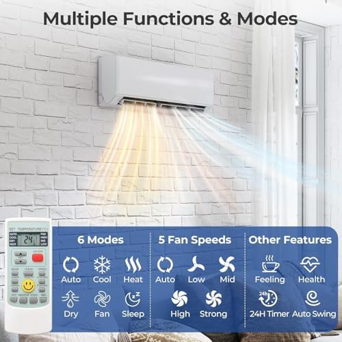 20K Dual 2 Zone Mini Split Air Conditioner and Heater, 20 SEER2 208-230V 9000 + 12000 BTU Wifi Mini Split AC/Heating System Multi Zone, Ductless, Wall Unit, with Installation Kits