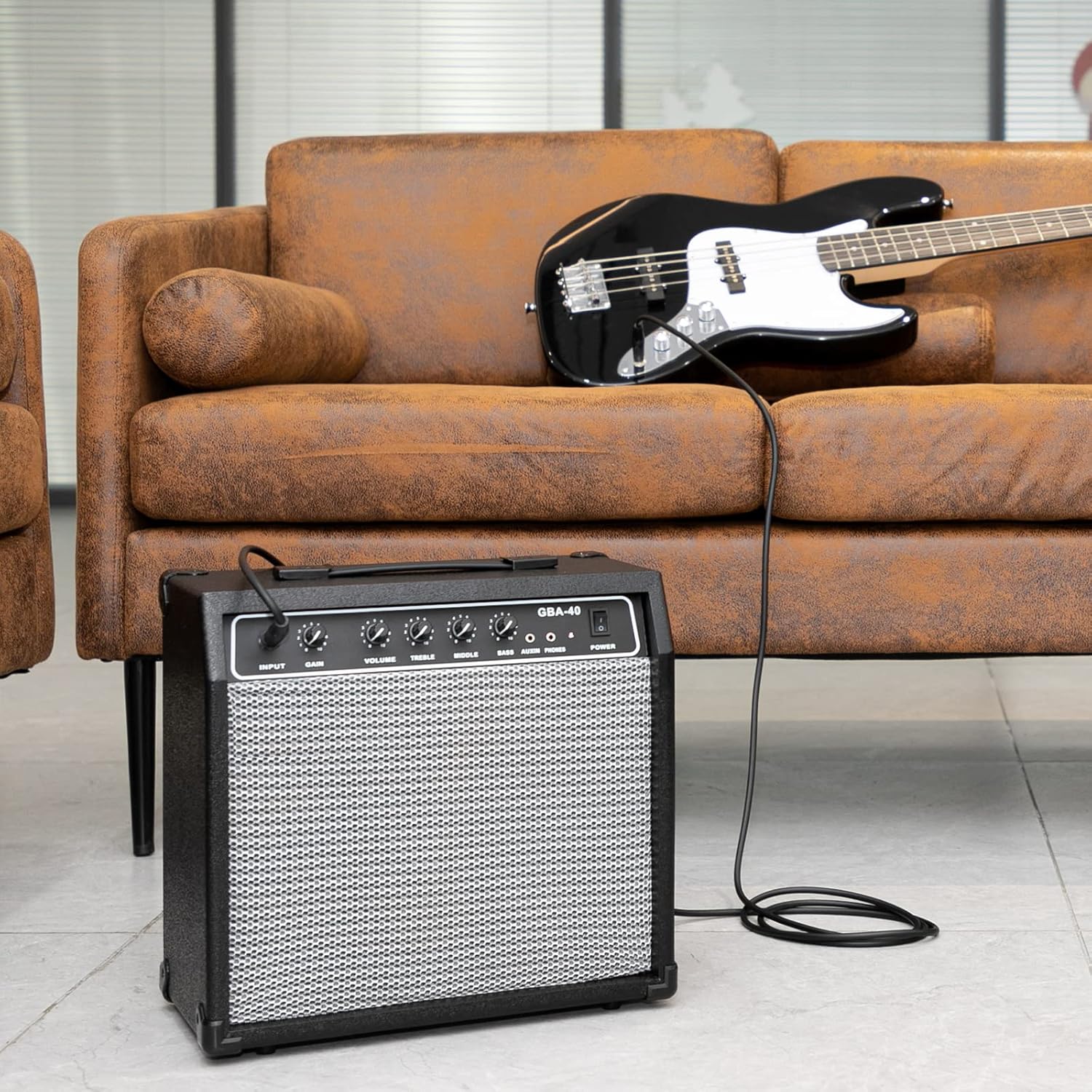 Ktaxon 40Watt Bass Amplifier, Portable Electric Bass Amp with Retractable Handle, Practice & Performance Bass Guitar AMP W/ 8