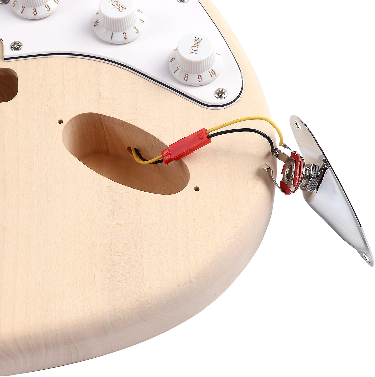 DIY Electric Guitar Kit Beginner Kits 6 String Right Handed with Basswood Body Maple Neck Poplar Laminated Fingerboard Chrome hardware S-S-S Build Your Own Guitar.