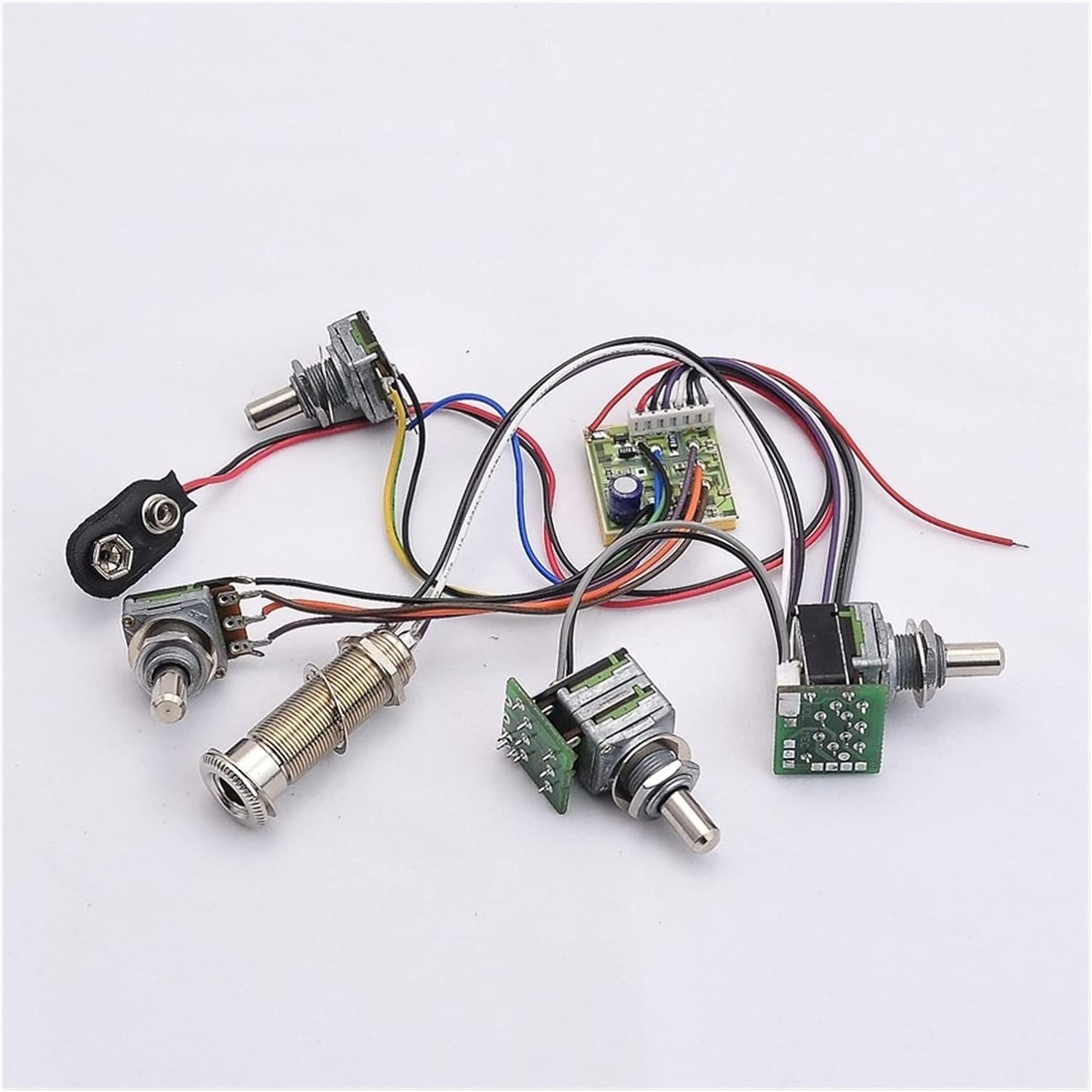 KESHUO Electric Guitar Wiring Harness 1 Set Active 2 Band EQ Preamp Circuit for Active Bass Pickup