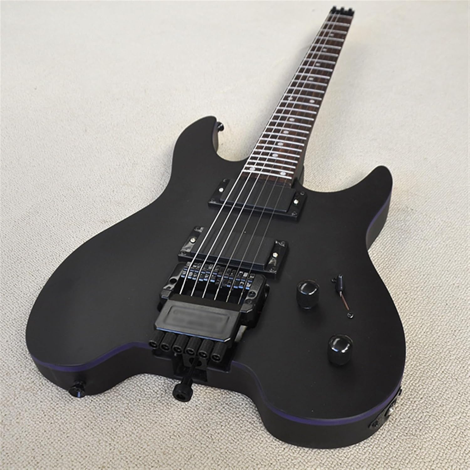 Matte Black Headless Electric Guitar with 24 Frets Basswood Body Rosewood Fretboard Professional Headless Guitar