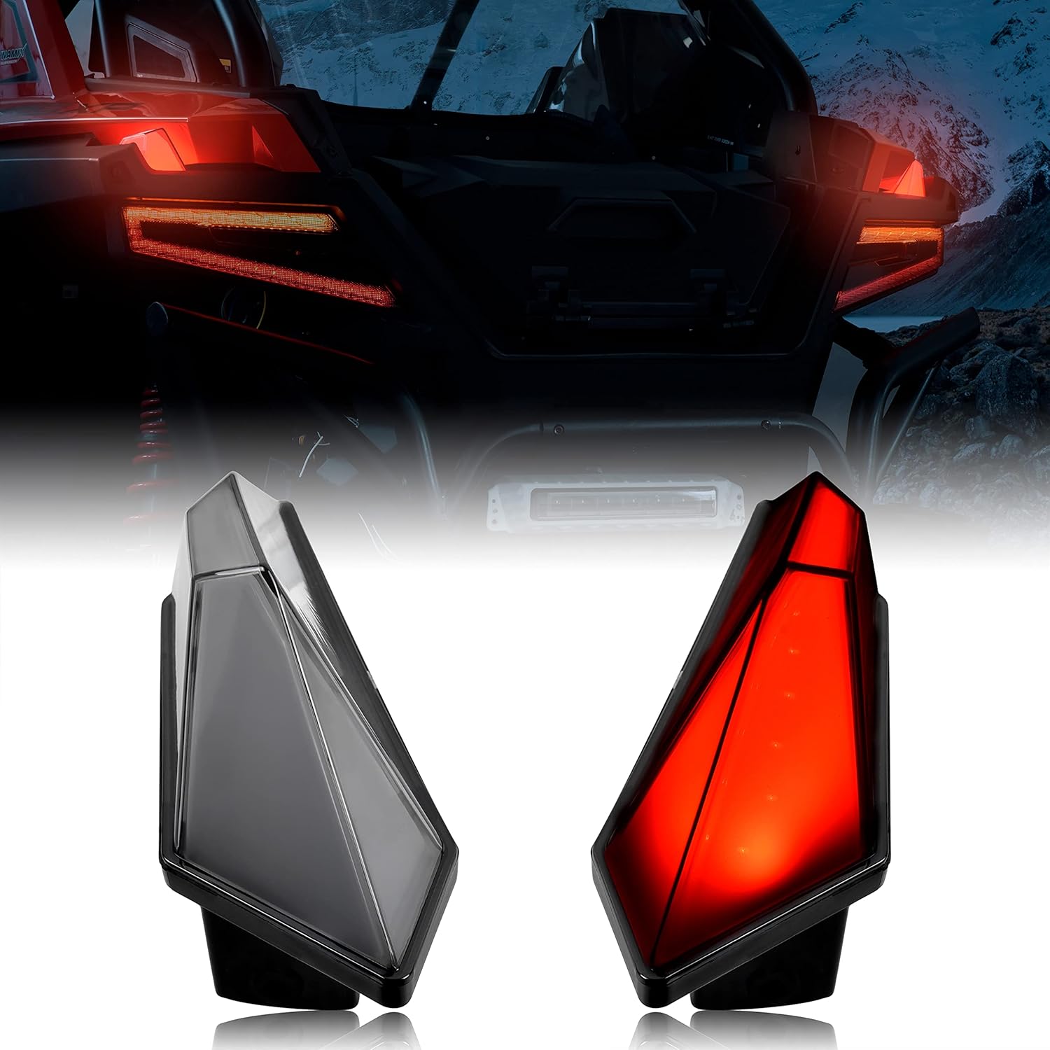 LED Rear Side Marker Lights for RZR PRO XP/PRO R 20-24, Smoked Rear Upper Position Signal Lights Tail Clearance Lamps for RZR PRO XP XP4/ RZR PRO R/TURBO R 2020-2024 Accessories(2PCS)
