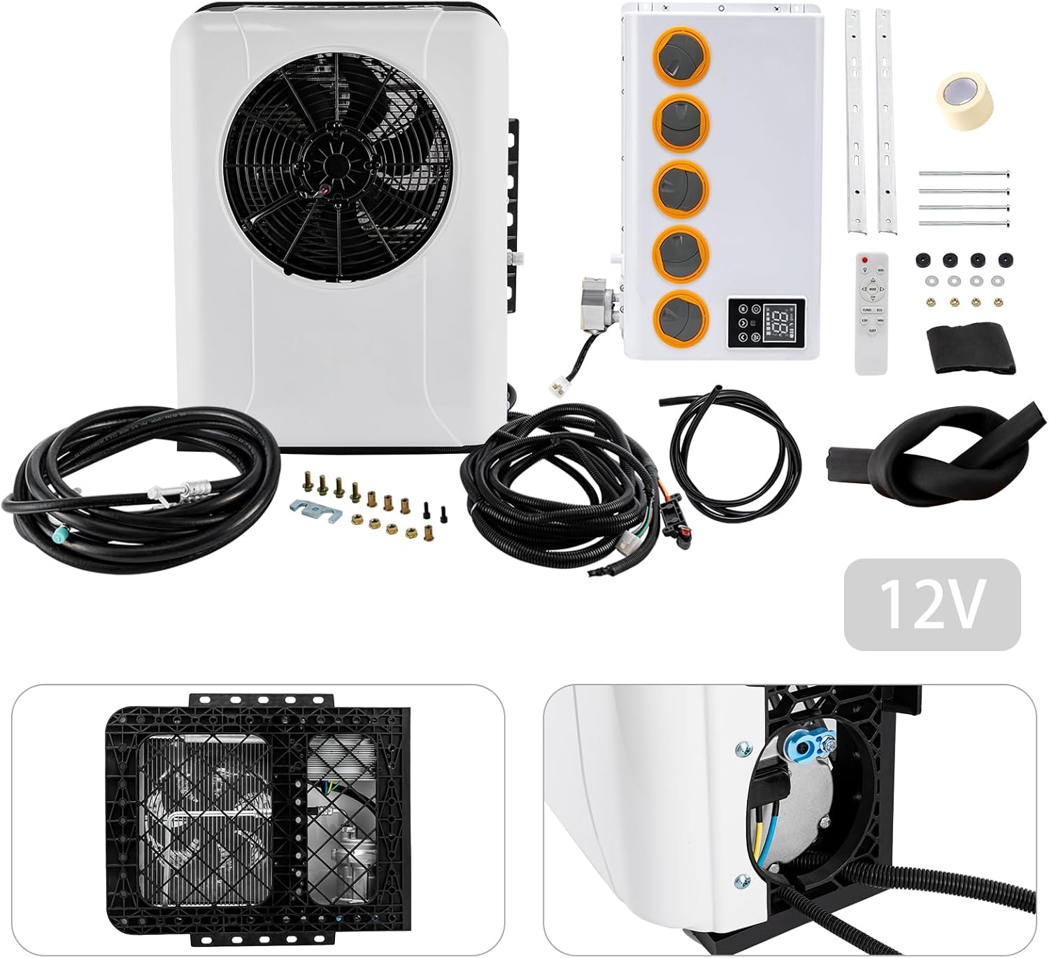 Air Conditioner Kit，12V 6800BTU Universal RV Air Conditioner System Split Mini Split AC System Unit