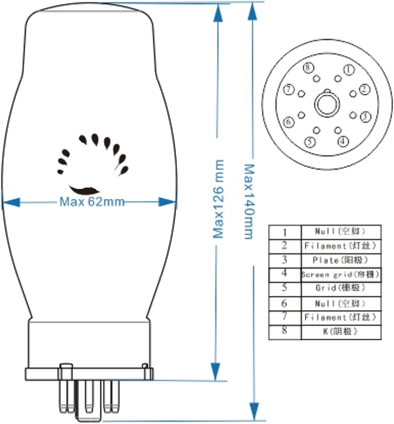 KT150 Tube KT150-PT HiFi Audio Amplifier DIY Matching(4pcs Matched Quad)