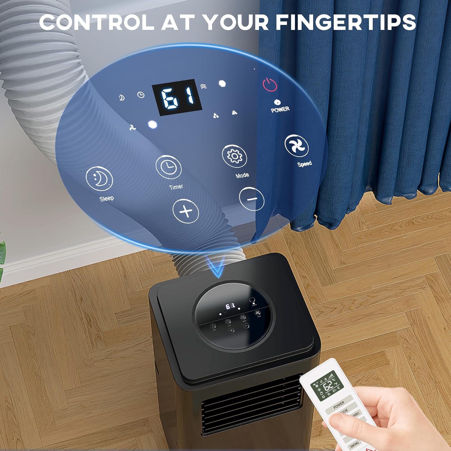 HOMCOM 8000 BTU Air Conditioner for Rooms Up to 345 Sq. Ft., 5-in-1 AC Unit with Cooling Fan, Dehumidifier, Auto, Sleep & Remote, 24H Timer On/Off, Window Installation Kit, Black