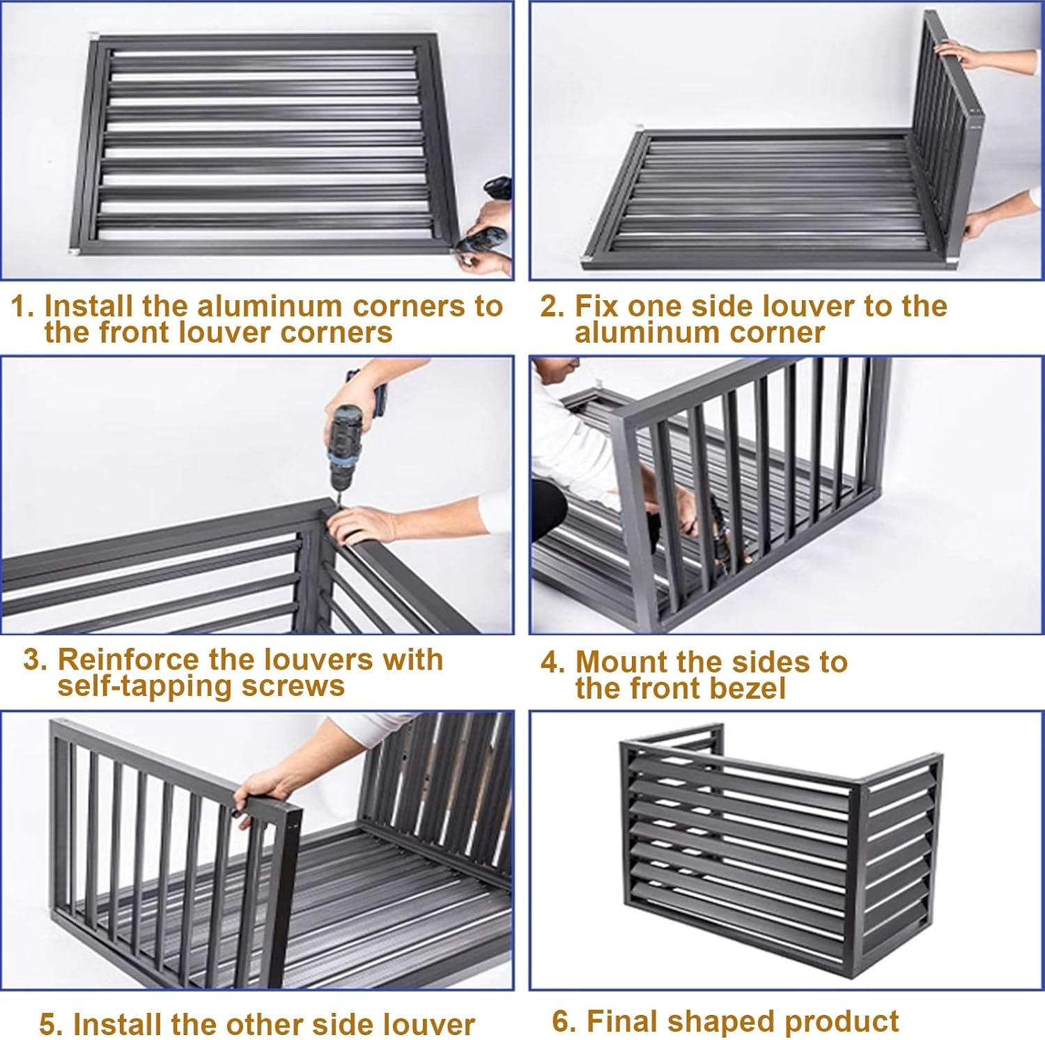 Aluminum Air Conditioner and Heat Pump Cover, Outdoor air Conditioning Protective Cover, Dustproof and Waterproof, Louver Grille dust Cover, Noise Reduction, Suitable for Indoor and Outdoor