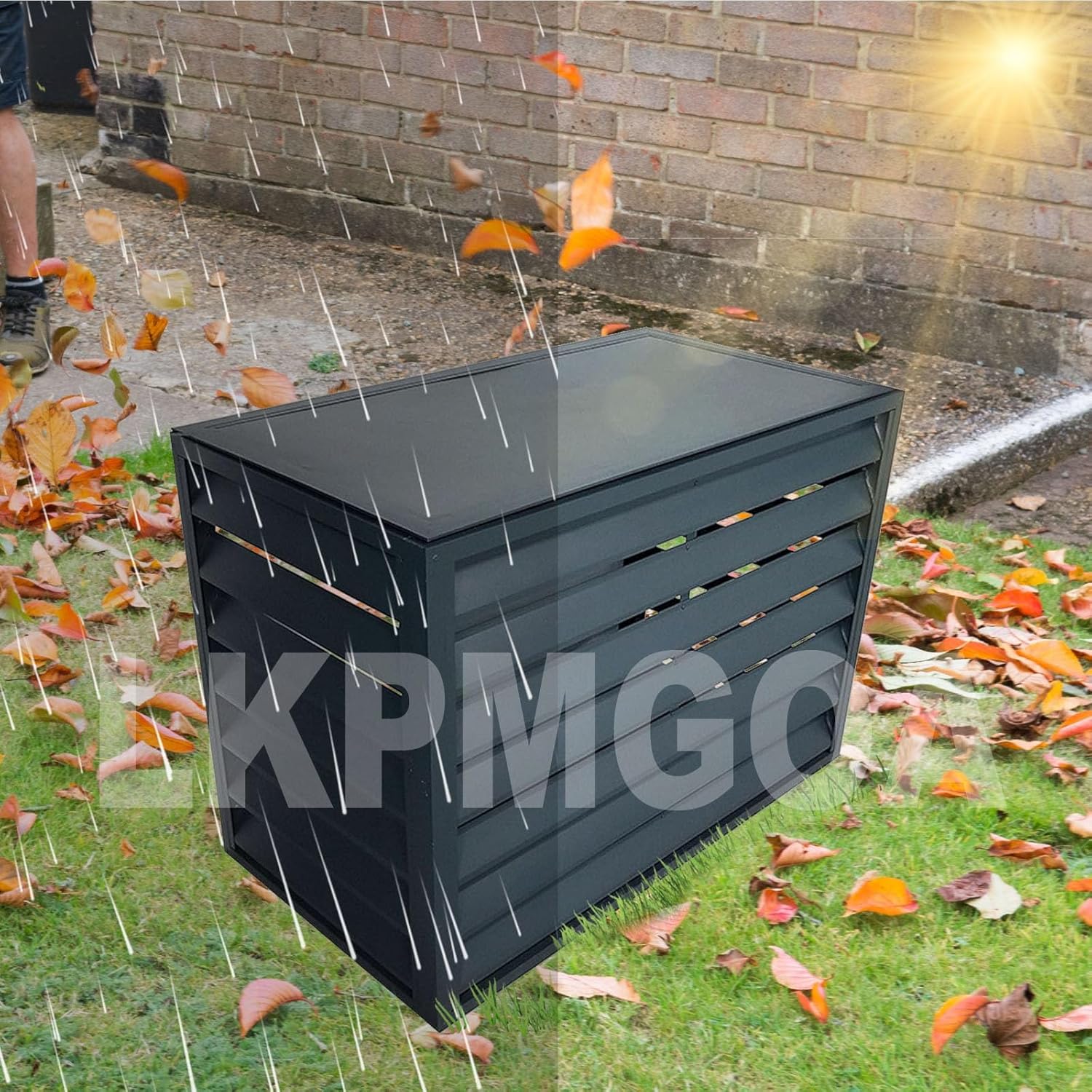 Air Conditioning Cover Aluminum, Covers Air Conditioning for Exterior Unit, Suitable for All Weather, Noise reducing(Brown,100cm)