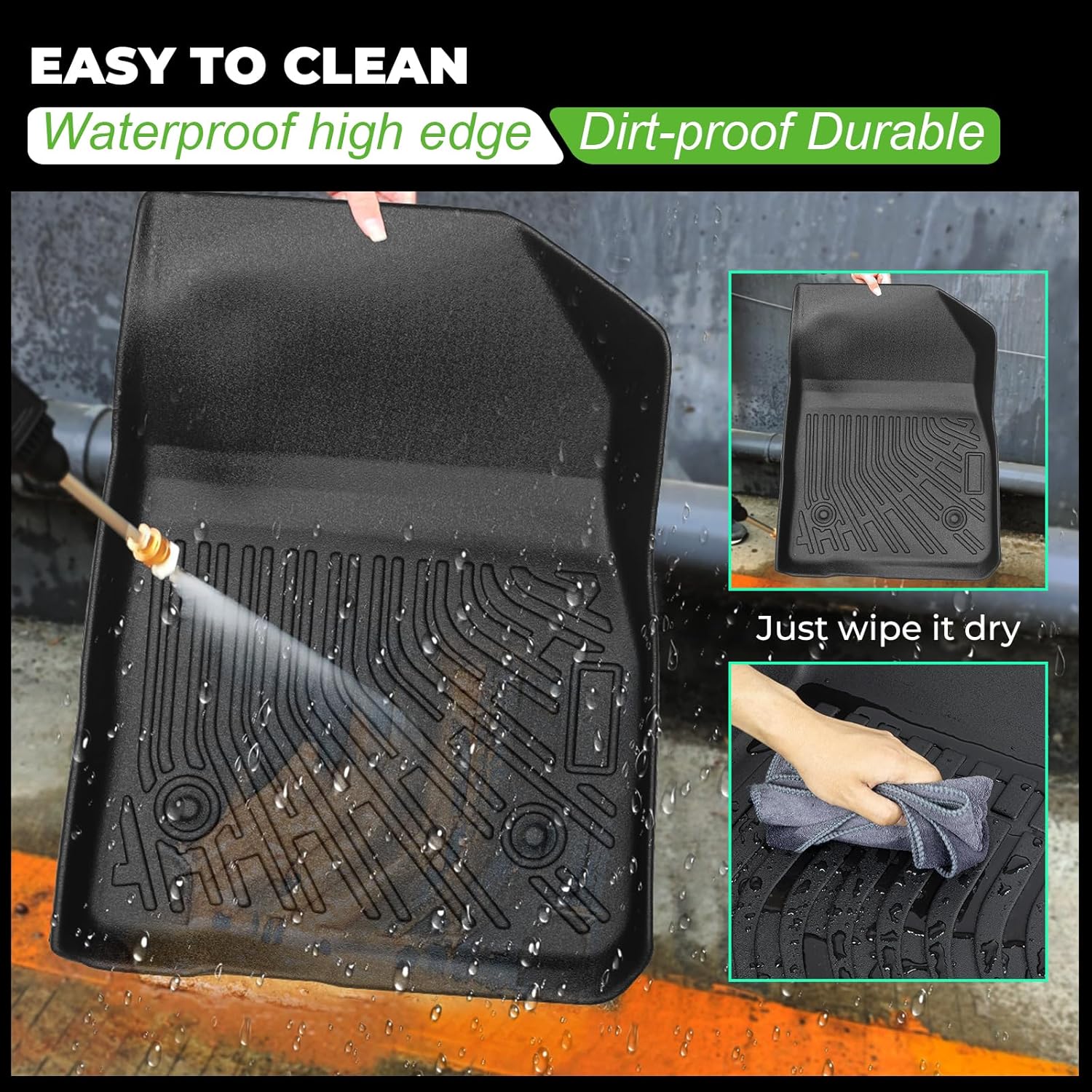 Floor Mats & Cargo Liner Fit for 2020-2024 Cadillac XT6 (6 Seats),All Weather Protection TPE Anti-Slip Automotive Full Set Floor Liners with Backrest Mats Custom Cadillac XT6 Accessories