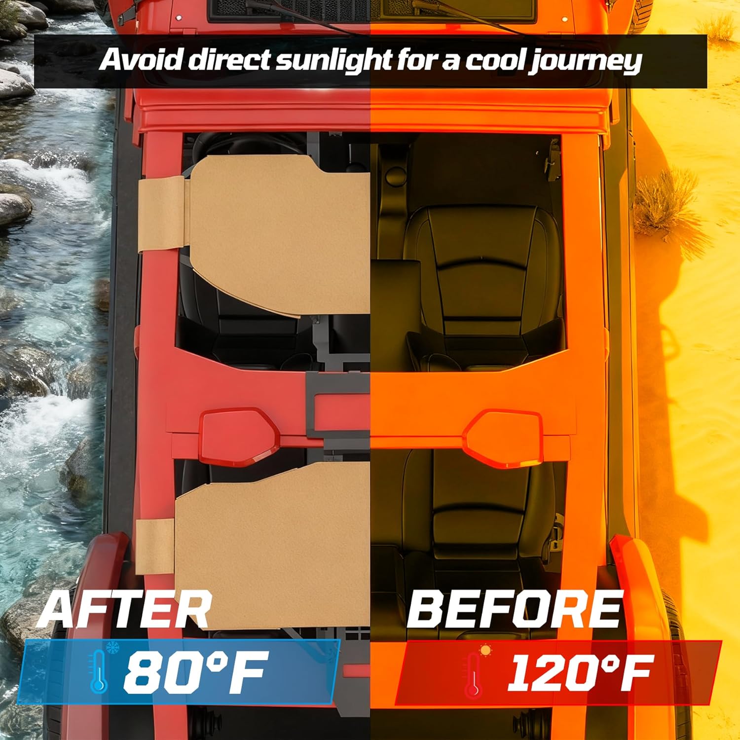 Jeep Wrangler JL MOLLE Panel Metal Roof Rack with Canvas Insulated Storage Bag, Multifunctional Storage Accessory, Fits 2018-2025 4-Door Models- Rear Row