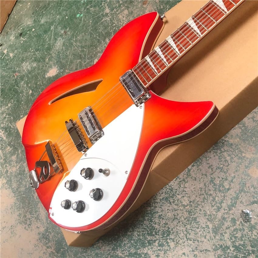 Custom 12 String Electric Guitar, 360 Electric Guitar, red Burst body,Rosewood fingerboard