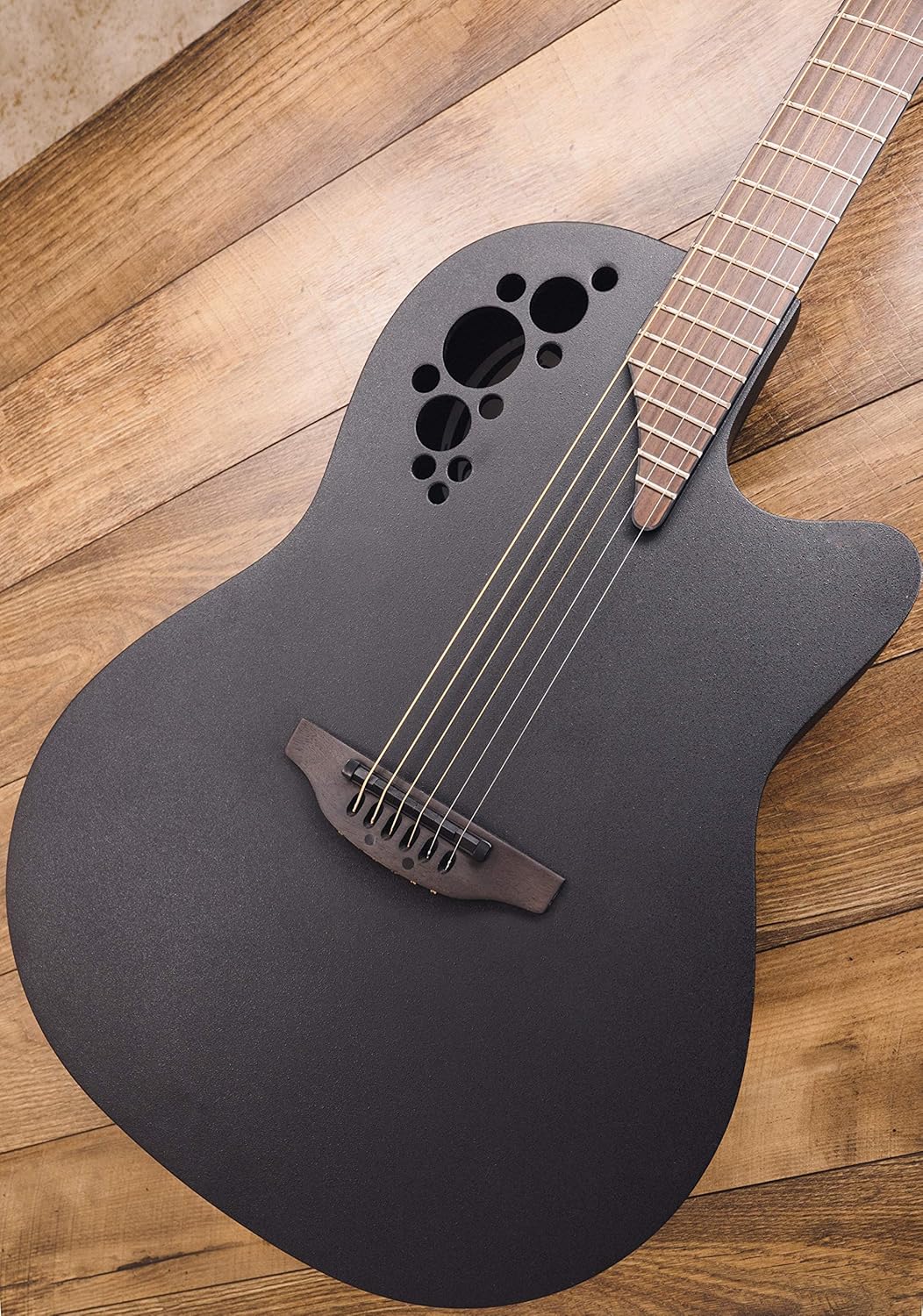 Ovation Mod TX Collection Acoustic-Electric Guitar, Textured Black, Super Shallow Body (1868TX-5)