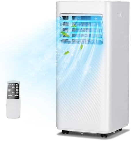 DORTALA Portable Air Conditioners 10000 BTU, 3 in 1 AC Cooling Unit with Remote Control, Dehumidifier, 24H Timer, Window Kit, Personal Standing AC for Bedroom, Dorm, White