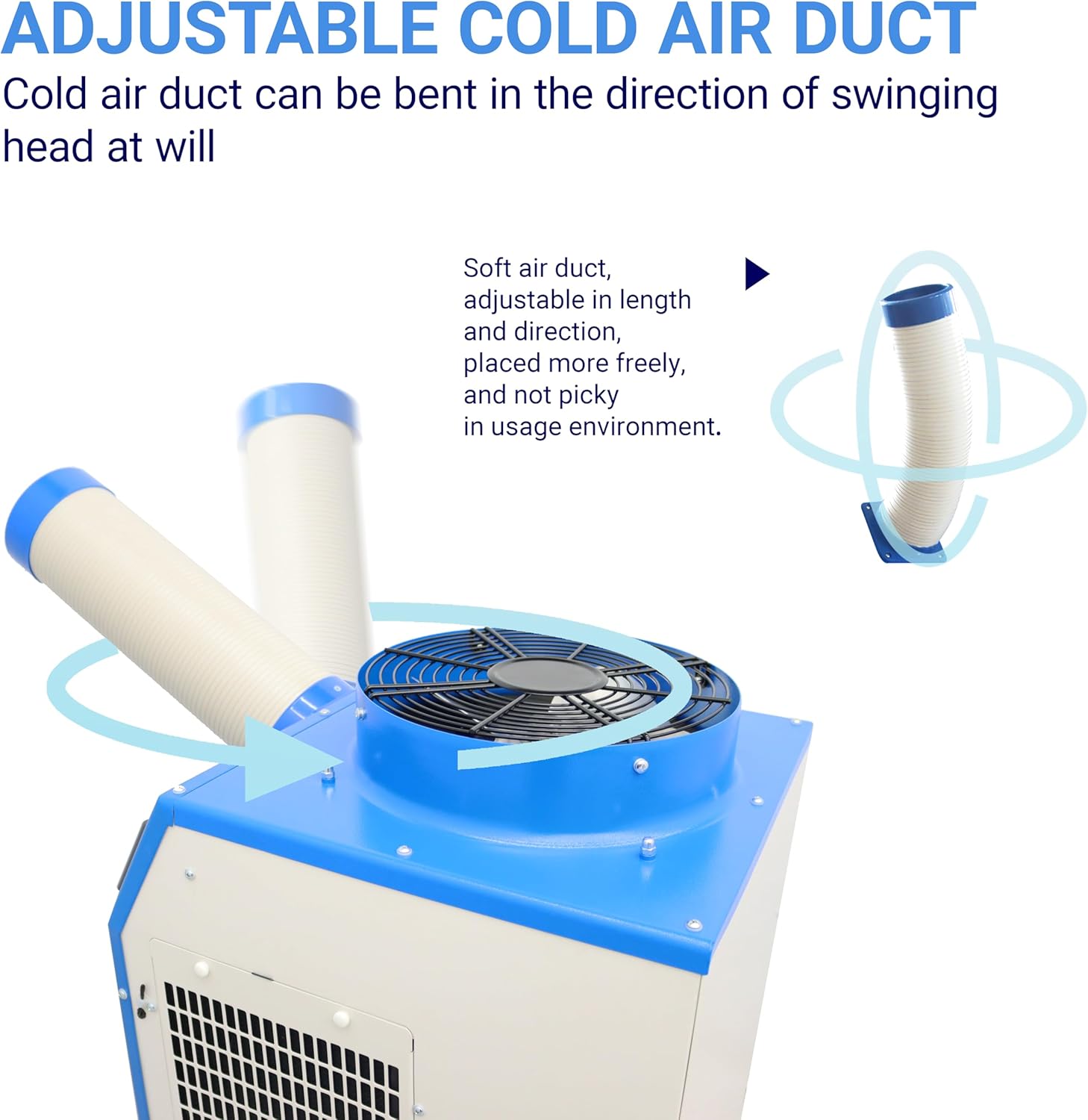 11900BTU/H Portable Air Conditioner Industrial Grade Portable Mobile Spot Cooler for Temporary Outdoor Events Industrial Air Conditioner with 3.7Gal Water Tank Single Duct 1.4KW 220V