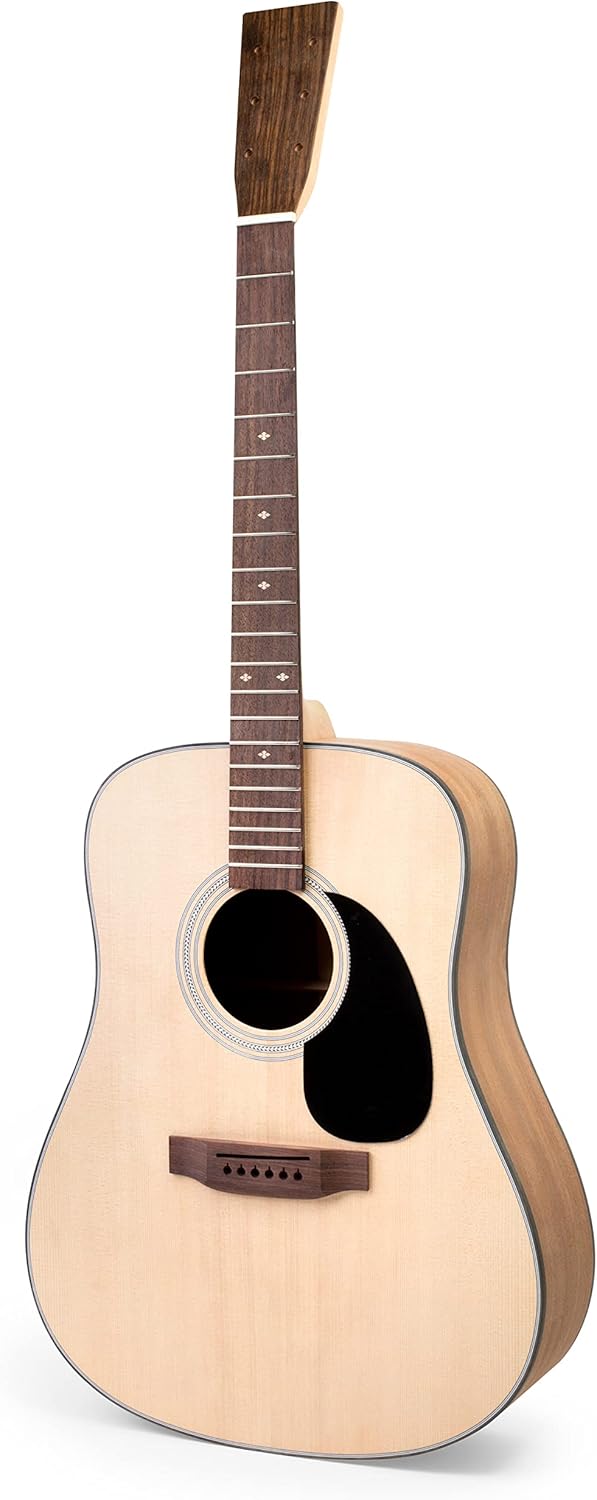 StewMac Premium Body-Built Acoustic Guitar Kit, All Solid Woods | Sitka Spruce Top & Mahogany Back and Sides | Includes Golden Age Tuners