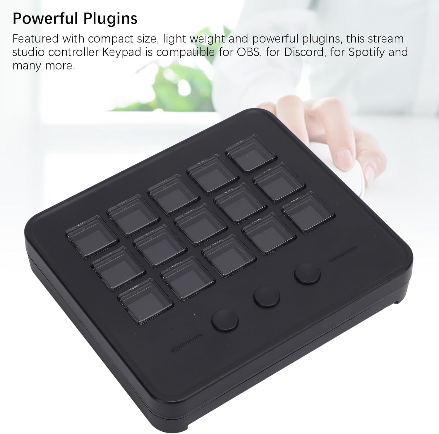 Jiawu Studio Controller, Stream Control Deck with 15 LCD Macro Keys Customizable, Game Operations Stream Keyboard, Trigger Actions on OBS, Works with and PC