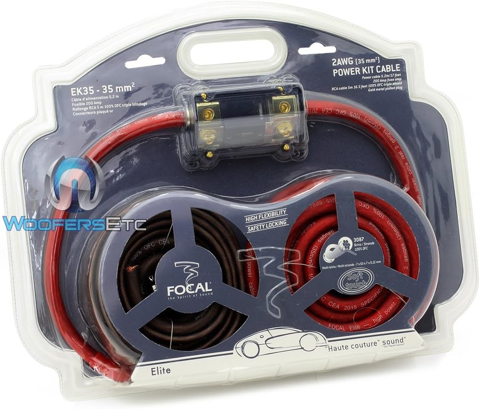 EK35 - Focal Audio 2 AWG (Gauge) Elite Series Amplifier Wiring Kit