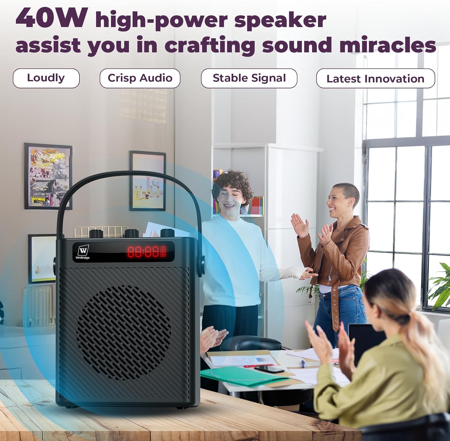 40W Bluetooth 5.3 Voice Amplifier with Headset Mirophone & Handheld Mic, Portable Rechargeable PA System for Teachers & Events,Wireless Karaoke Speaker with 4 Sound Effects for Guitar S95