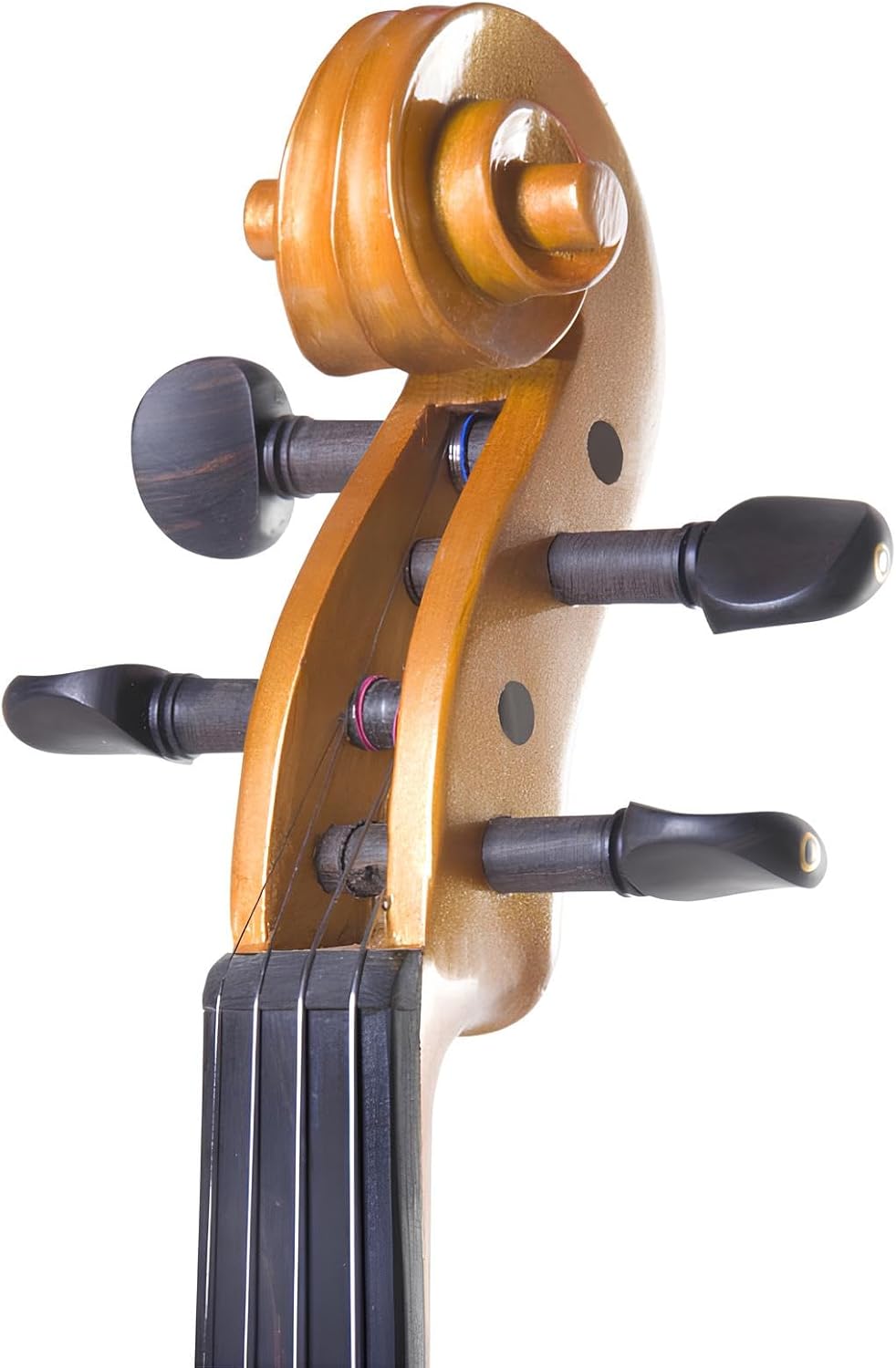 Cecilio 4/4 Full Size Electric Silent Violin, Hand-Carved Solid Maple Wood, Complete Set with Case & Ebony Fittings, Ideal for Practice, Stage & Studio Use, Yellow Maple Metallic