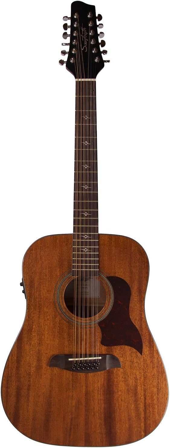 Sawtooth Mahogany Series 12-String Solid Mahogany Top Acoustic-Electric Dreadnought Guitar Right-Handed