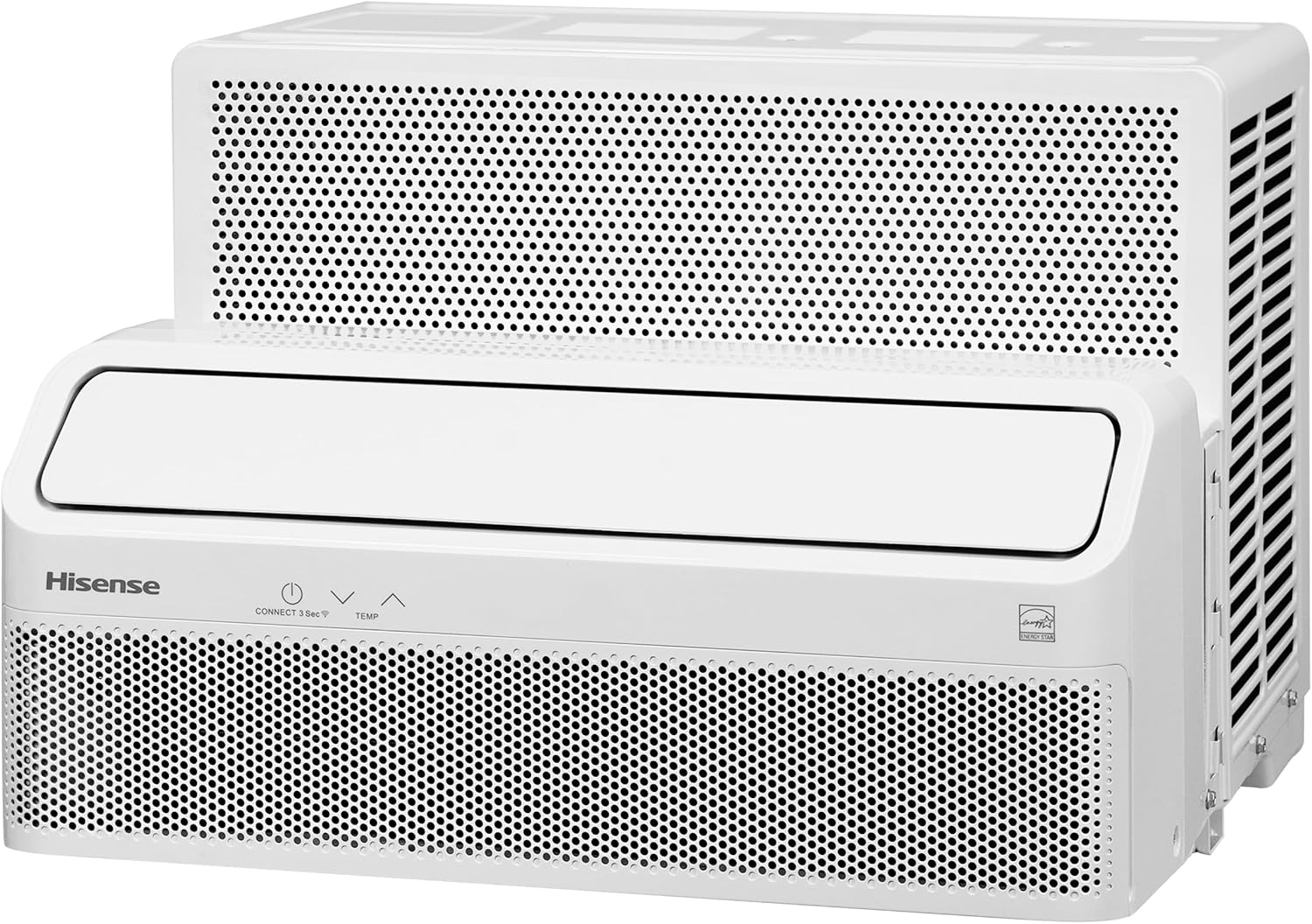 Hisense 8,000 BTU Smart Inverter Window Air Conditioner with Easy Install Bracket, Covers Up to 350 Sq Ft, Ultra-Slim Profile, 3 Fan Speeds, 700W, Smart controls, 4‑Way Air Direction - HLAW0825TW
