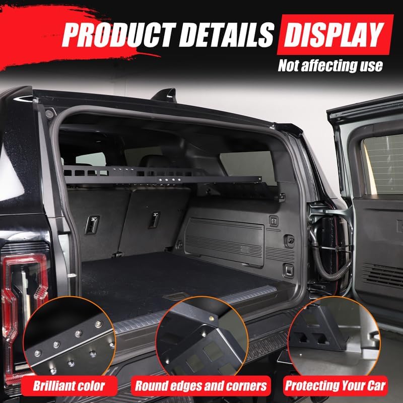 for Hummer EV SUV Accessories Rear Trunk Cargo Racks Storage Panel for 2024 2025 Hummer EV Modular Storage Panel System SUV Trunk Shelf Luggage Carrier Rear Cargo Racks Organizer (Aluminum)