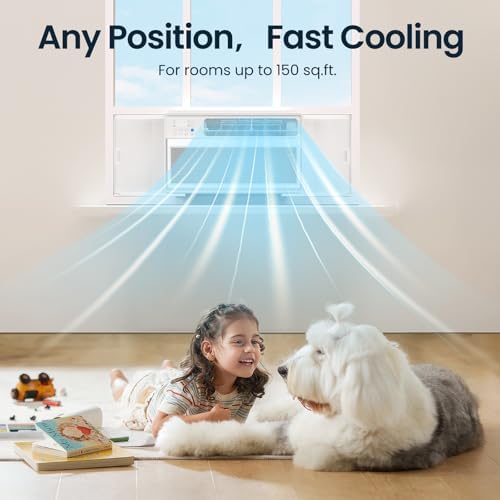 ZAFRO 12000BTU Window Air Conditioners Cool up to 550 Sq. Ft,2 Cooling & 4 Fan Speeds,Ultra-Quiet, Remote Control, Sleep Mode & Energy Saving AC Unit for Bedroom, Living Room,White[2025New]
