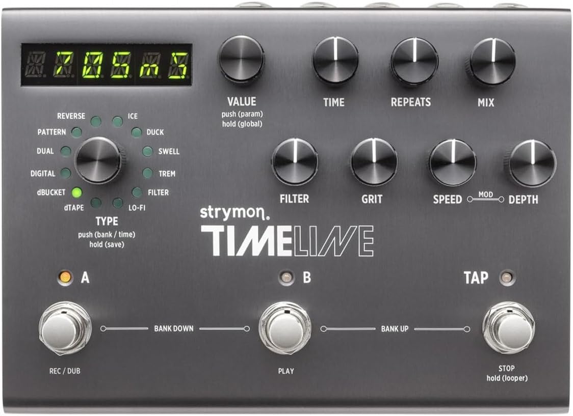 Strymon TimeLine Guitar Delay Pedal with 12 Unique Delay Machines for Electric and Acoustic Guitar, Synths, Vocals and Keyboards​​