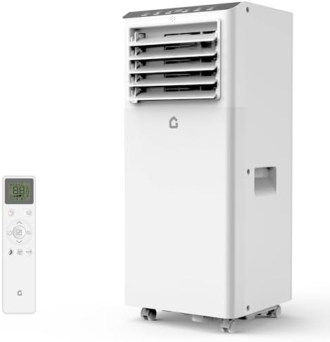 8000 BTUs Portable Air Conditioner, 3 in-1 AC Unit For 350 Sq. Ft. With Built-In Dehumidifier, 2-Speed Fan, 24-Hour Timer, Remote Control, Follow Me Function, Led Display For Bedrooms