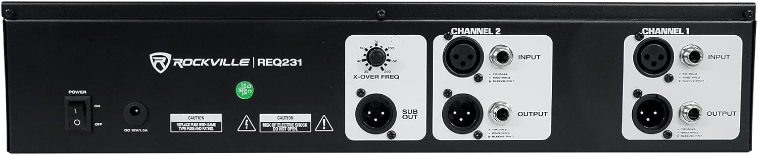 Rockville REQ231 V2 Dual 31-Band Pro Audio Graphic Equalizer, Rackmount, Sub Out, Low/High-Cut for Live Sound
