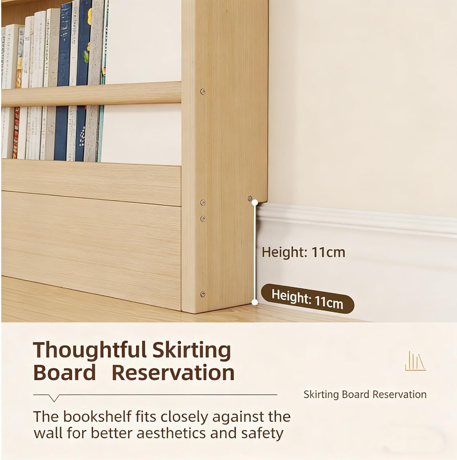 Wall Mount Bookshelf 6 Tier - Behind The Door Storage Cabinet, Slim Space Saving Kids Organizer, Wooden Hidden Book Shelf for Home(35.4 * 3.9 * 37.7in)