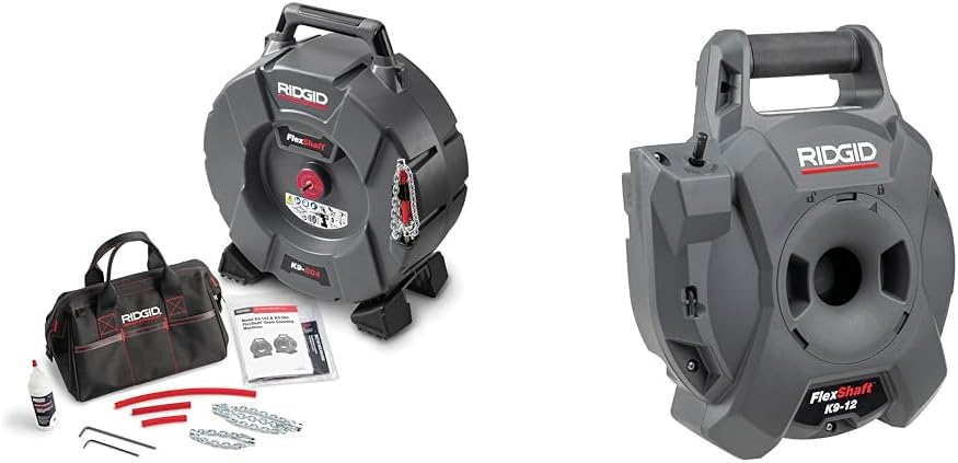 RIDGID 64273 Model K9-204 FlexShaft Drain Cleaning Machine Kit & K9-12 FlexShaft 1/4