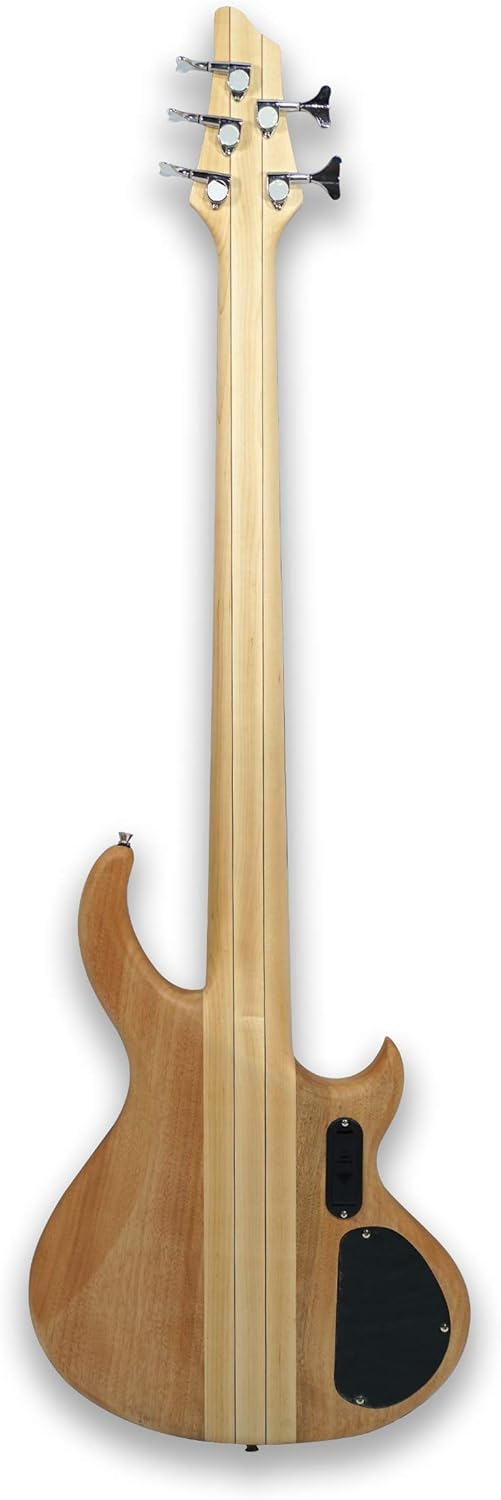 Left-handed 5 String Electric Bass Guitar Millettia Laurentii+Okoume body maple