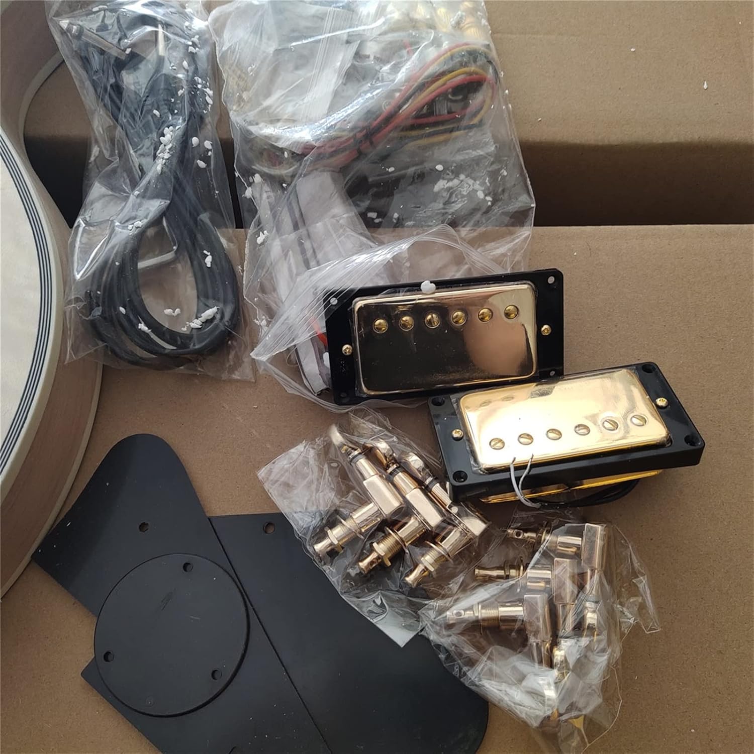 1 Set Unfinished Electric Guitar Neck and Body Guitar Kit DIY Part All Hardware Unfinished Guitar Set