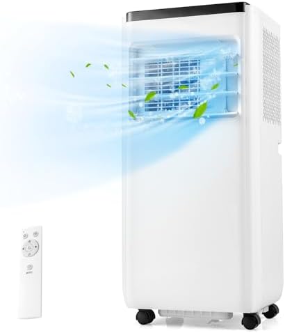 KOTEK Portable Air Conditioners, Cools up to 250 Sq.Ft, 4-in-1 AC Unit for Bedroom with Auto Mode, Dehumidifier, Child Lock & Installation Kit, Room Air Conditioner Portable for Home Office (8000BTU)