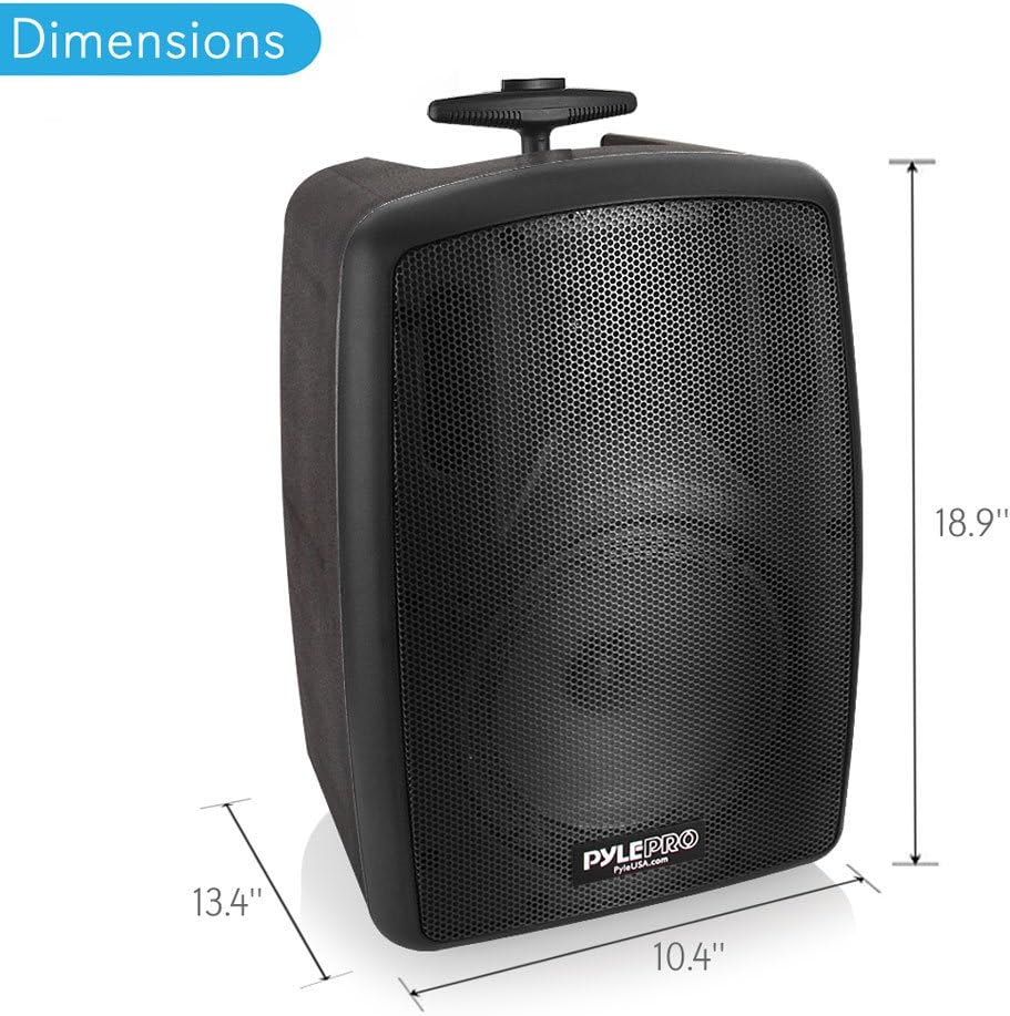 Pyle Wireless Portable PA Speaker System - 360W Bluetooth Compatible Battery Powered Rechargeable Outdoor DJ sound Speaker Microphone Set with MP3 USB SD FM Radio RCA 1/4