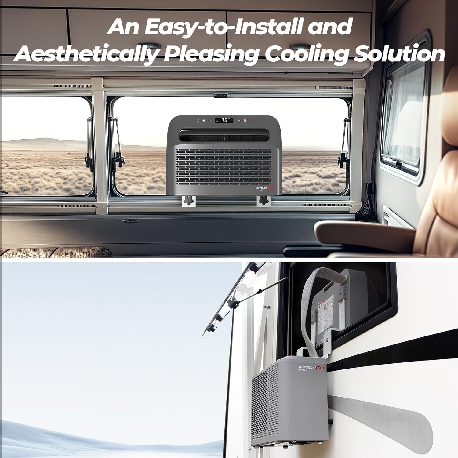 FOGATTI Windows air conditioner for RV, 6500 BTU Cools, Ideal for 120Sq.ft Small Rooms, 4-in-1 Remote Control Window AC Unit Fast Cooling, included Window Installation Kits