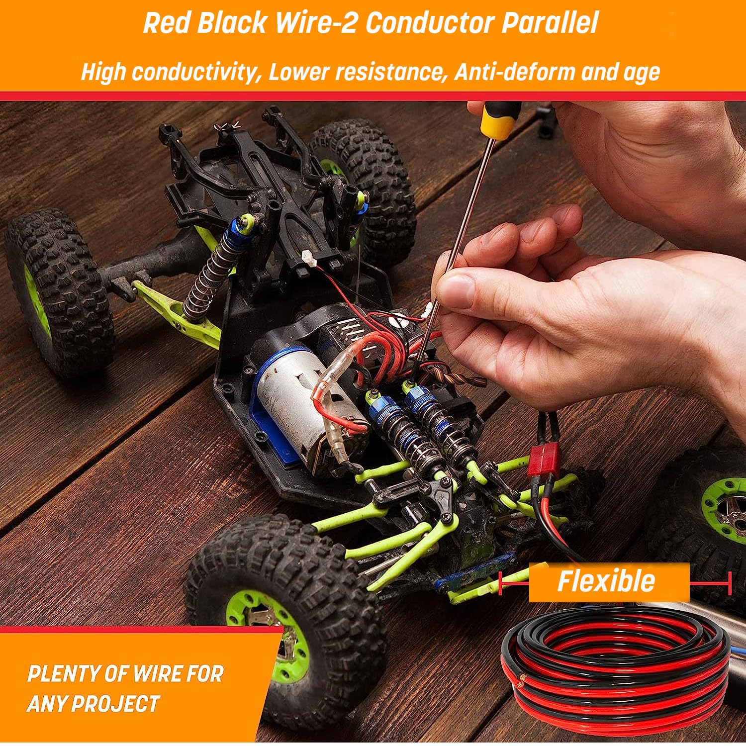 GS Power OFC Pure Copper 10 Gauge Wire 50ft Oxygen Free, Electrical 12v Primary Hi-Fi Speaker Cable, 10AWG for Amplifier, Solar Panel, Automotive, Battery Cable, Stereo, Car, Home Theater, RV Power