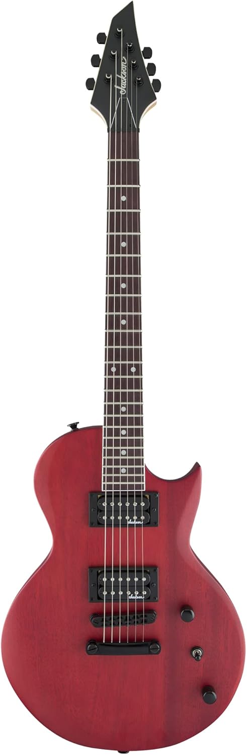 Jackson JS Series Monarkh SC JS22 Electric Guitar Red Stain Bundle with Instrument Cable, Strap, Clip-on Tuner, Picks, and Austin Bazaar Instructional DVD