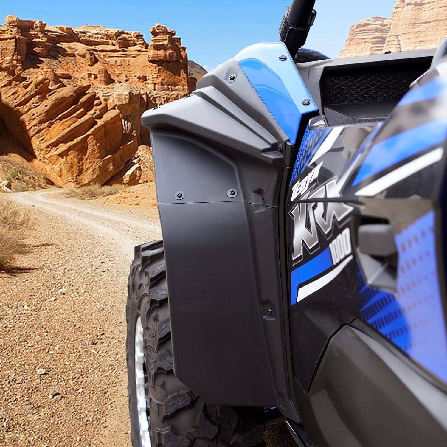 HAKA TOUGH Wider Extended Fender Flares for Kawasaki Teryx KRX 1000 2 Door 2020-2025, Front & Rear XXL Mud Flaps Mud Guards Extension Accessories, Replace OEM # 99994-1324, 8PCS