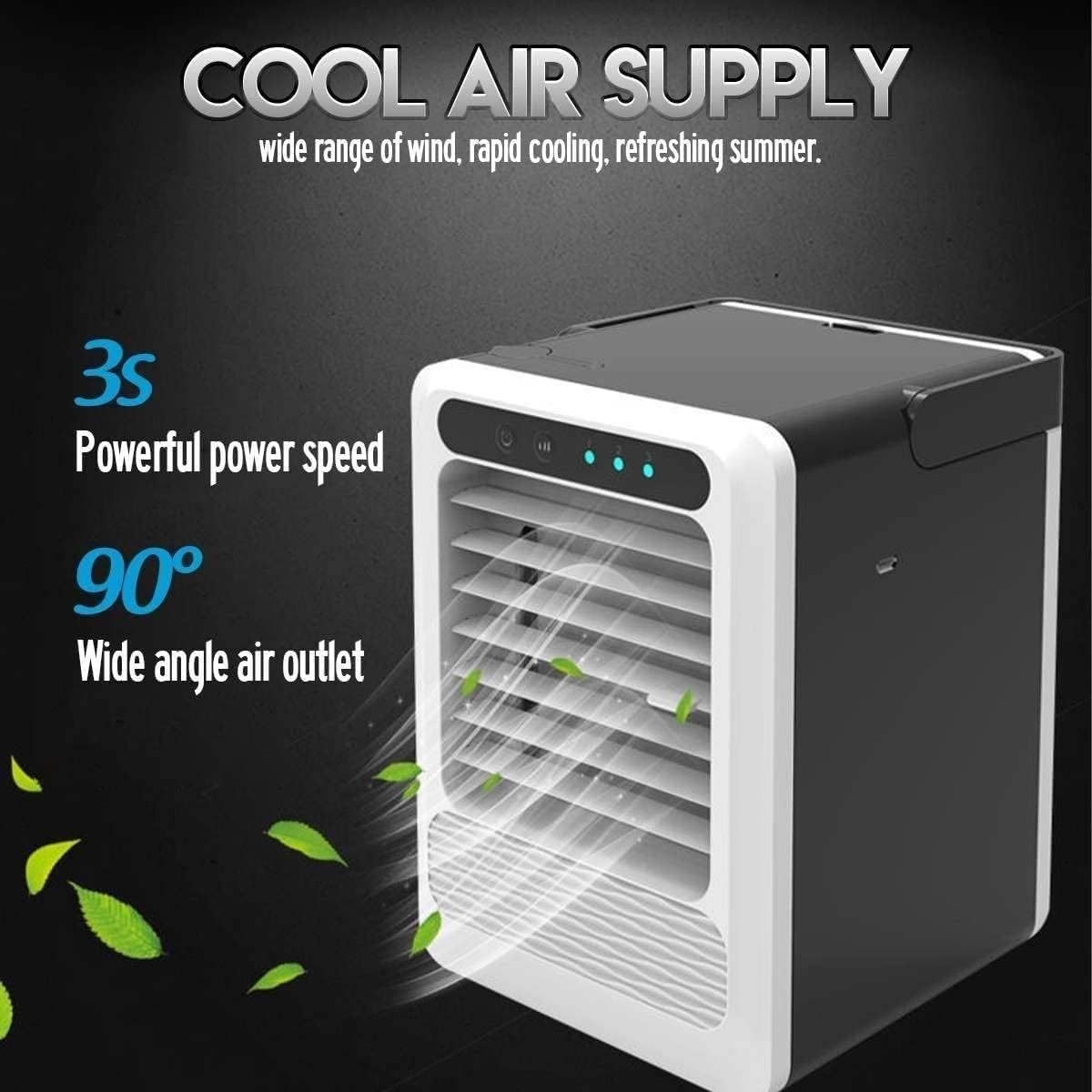 Portable Air Conditioner Fan, Air Cooler Fan, Quiet Mini Air Conditioner Fan, Desk Cooling Fan for Home, Bedroom, Travel, Office