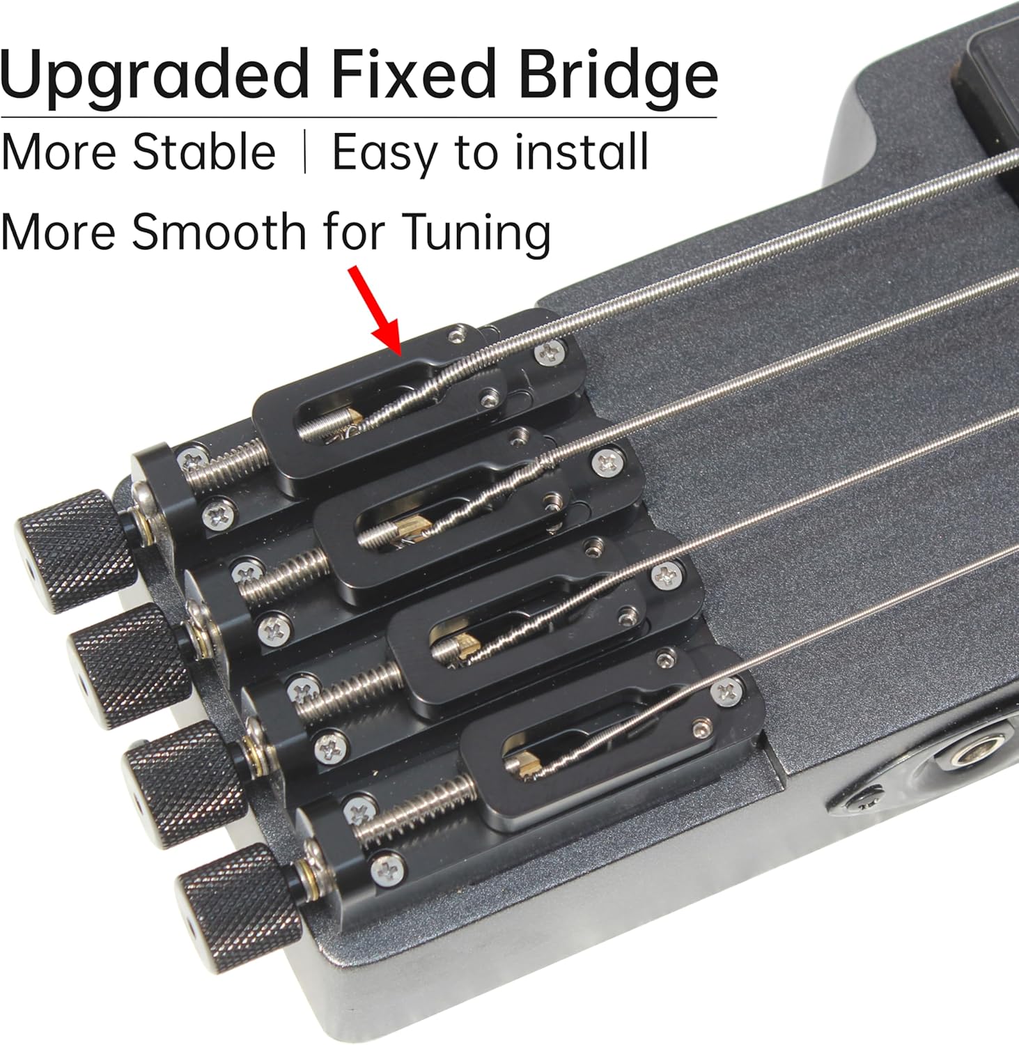 Batking Travel Bass Guitar Electric Headless Bass, 4 Strings Electric Bass with Gigbag & Truss Road & Wire