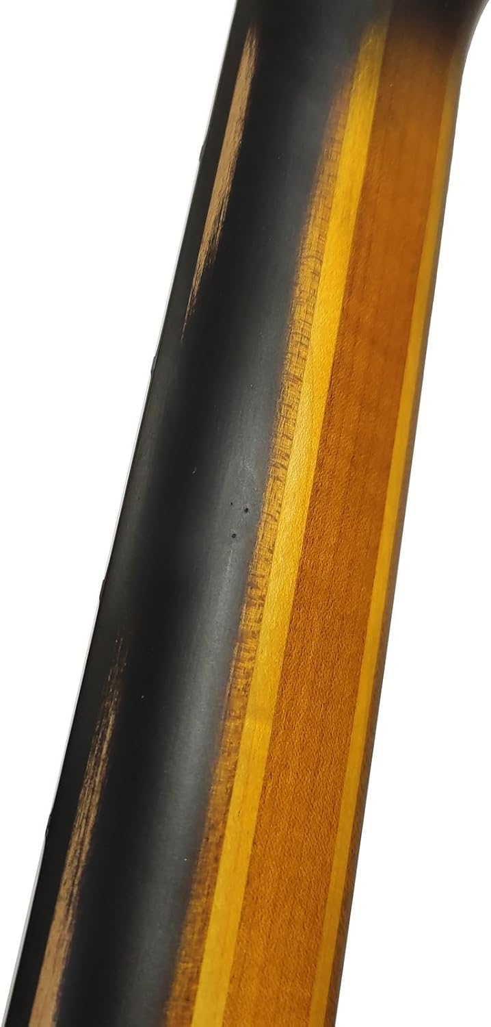 VENEKA Headless Electric Guitar 7 Strings Fan-Shaped Stainless Steel Frets Ash Wood Body Handmade Headless Electric Guitar with Black Hardware