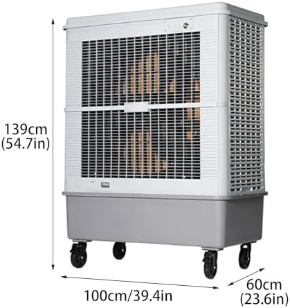 Portable Air Conditioner, Evaporative Air Cooler with Water Tank and 7 Speeds, Fast Cooling Fan Unit for Room Office Factory(100 * 60 * 139cm)