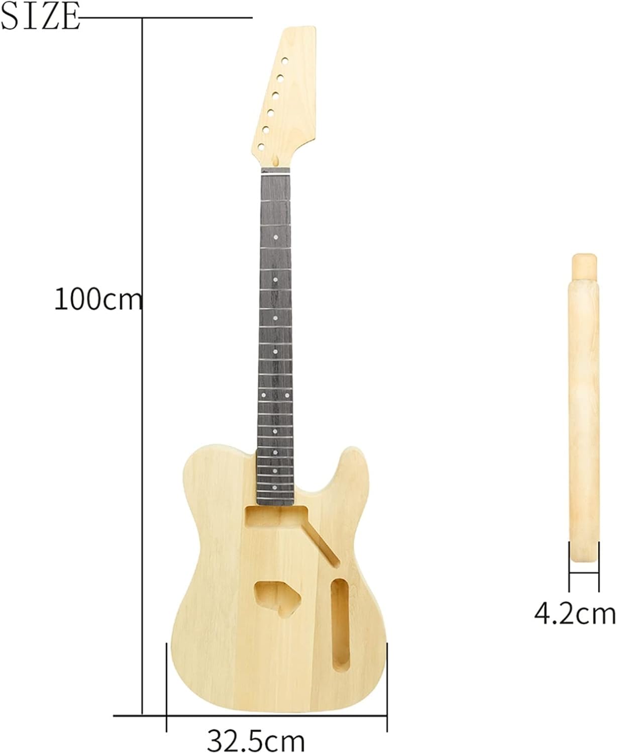 TSTS DIY Electric Guitar Kit 6 Strings 22 Frets Basswood Neck Body Guitarra Parts Accessories Musical Instrument Unfinished Electric Guitar Kit
