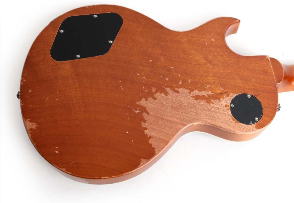 Fojill Light Relic Solid Body Full Size 39 Inch LP Electric Guitar Roasted Canadian Maple Neck Rosewood Fretboard Mahogany Body Stainless Frets