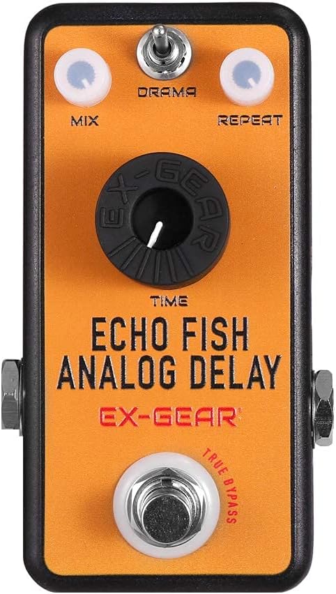 EX-GEAR Echo Fish Analog Delay Guitar Pedal with Drama Switch, True Bypass
