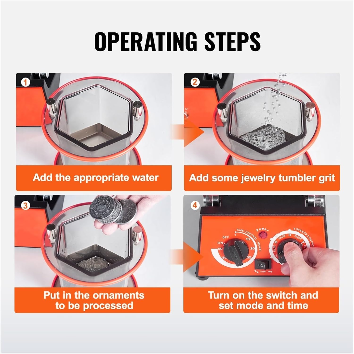 3kg 5kg Rotary Tumbler Surface Polisher Jewelry Drum Cleaning Tool For DIY(3Kg Capacity)