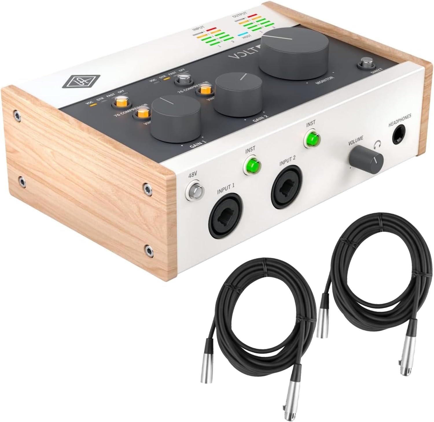 Universal Audio Volt 276 USB Audio Interface - Bundle with 2 XLR Cables
