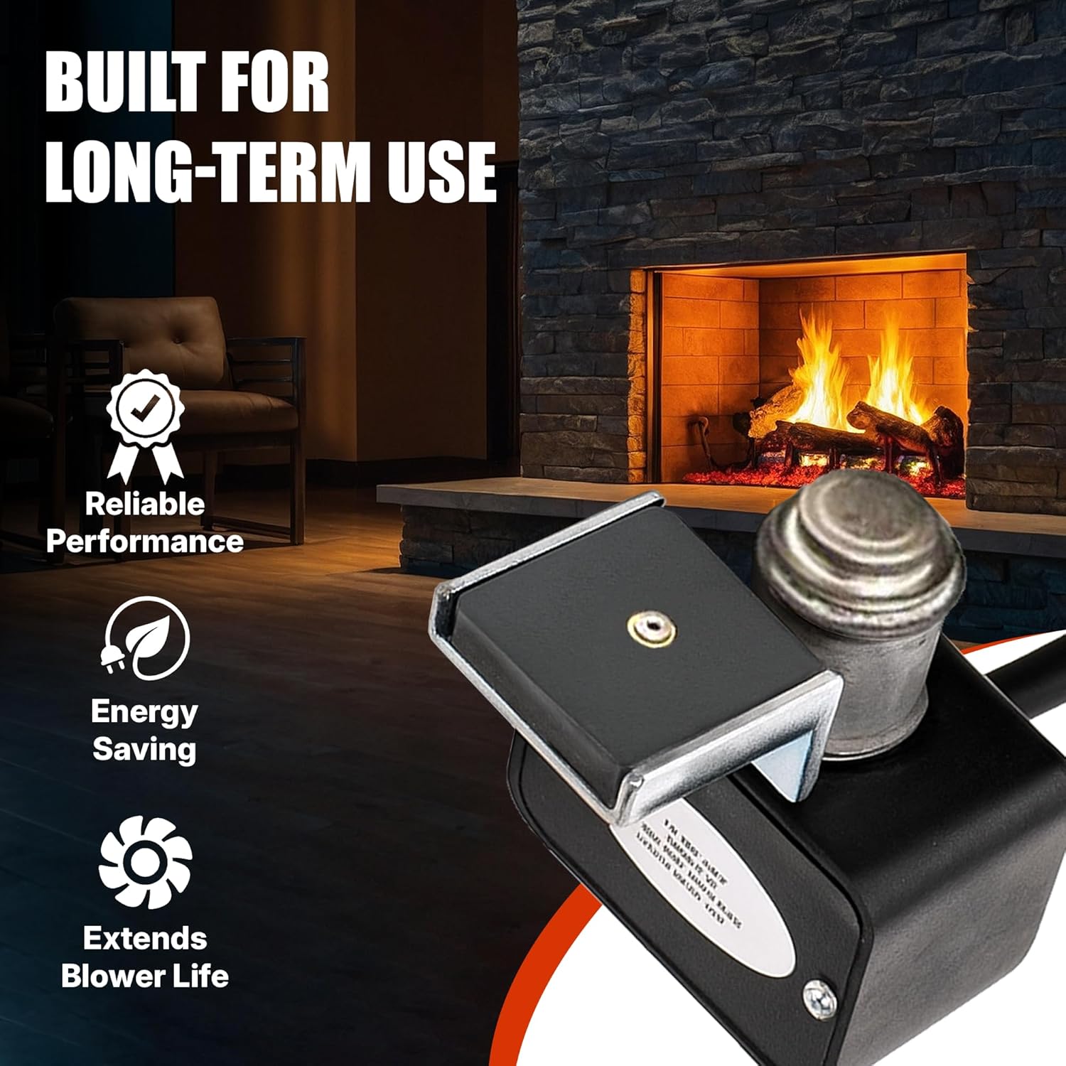 SS-1 Stovestat Wood Stove Thermostat | Magnetic Fireplace Fan Switch for Double Wall Stoves | Automatic Heat Sensor | Heating Appliance Thermostat | Blower Control for Gas Fireplace & Buck Stove